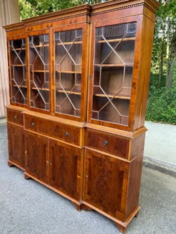 Grand Meuble Bibliothèque / Secrétaire d'Angleterre Style Regency — Bois No