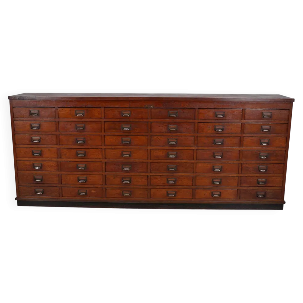 Grand meuble d'apothicaire/classeur ou buffet en chêne hollandais, années 1930