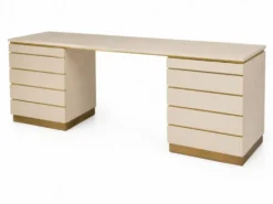 Grand meuble multifonction Jean-Claude Mahey, bois laqué, laiton 1970