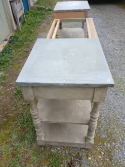 Grand meuble style drapier en bois et zinc