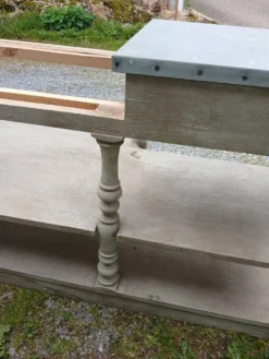 Grand meuble style drapier en bois et zinc