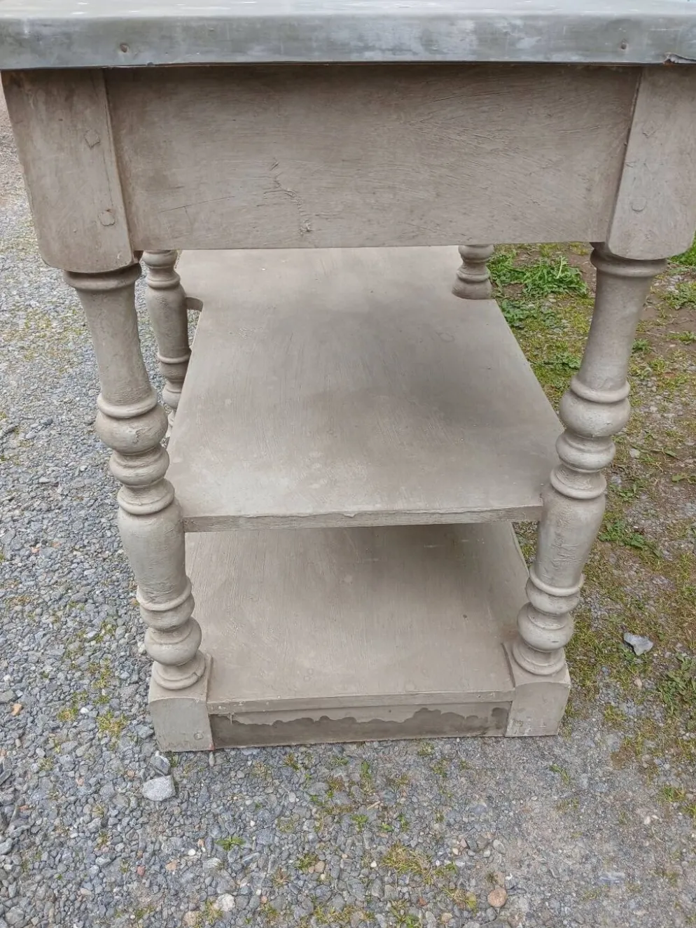 Grand meuble style drapier en bois et zinc
