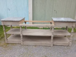 Grand meuble style drapier en bois et zinc