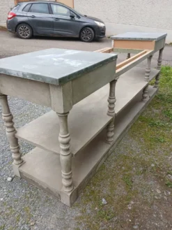 Grand meuble style drapier en bois et zinc