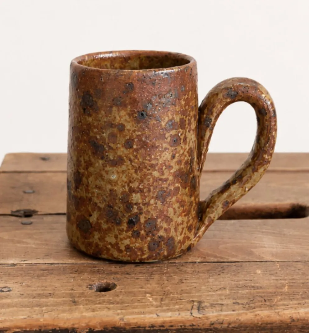 Grand mug en grès pyrité vintage