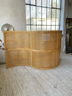 Grand paravent en hêtre courbé années 80