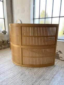 Grand paravent en hêtre courbé années 80