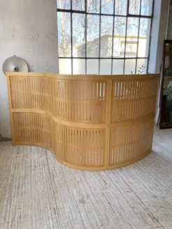 Grand paravent en hêtre courbé années 80