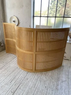 Grand paravent en hêtre courbé années 80