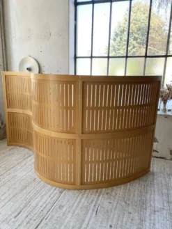 Grand paravent en hêtre courbé années 80