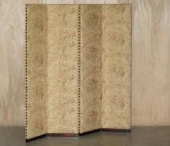Grand paravent George Smith en bois dur et tissu floral