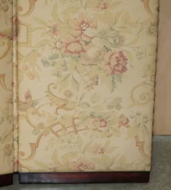 Grand paravent George Smith en bois dur et tissu floral