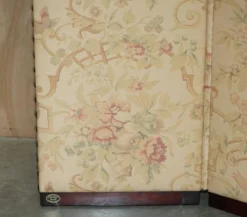 Grand paravent George Smith en bois dur et tissu floral