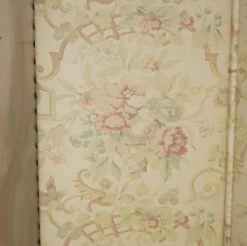 Grand paravent George Smith en bois dur et tissu floral