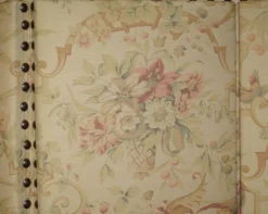 Grand paravent George Smith en bois dur et tissu floral