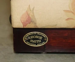 Grand paravent George Smith en bois dur et tissu floral