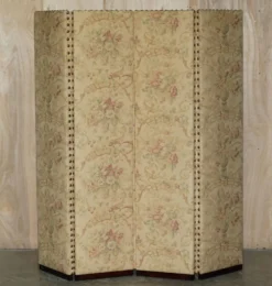 Grand paravent George Smith en bois dur et tissu floral
