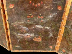 Grand Paravent à Quatre Feuilles En Cuir De Cordoue D’époque Fin XVIIIème H 188 Cm