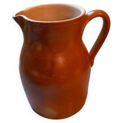 Grand pichet/pot à lait ancien en terre cuite vernissee
