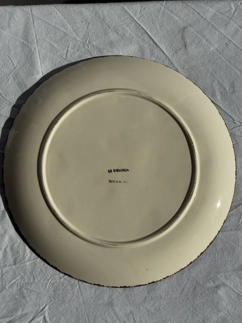 Grand plat circulaire à compartiments pour crustacés coquillages huîtres