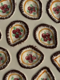 Grand plat circulaire à compartiments pour crustacés coquillages huîtres