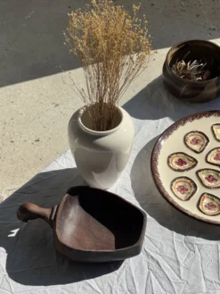 Grand plat circulaire à compartiments pour crustacés coquillages huîtres
