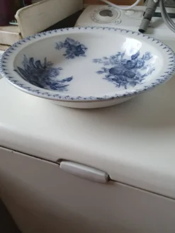 Grand plat creux Sarreguemines Flore décor bleu – 30 cm