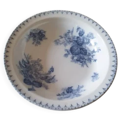 Grand plat creux Sarreguemines Flore décor bleu – 30 cm