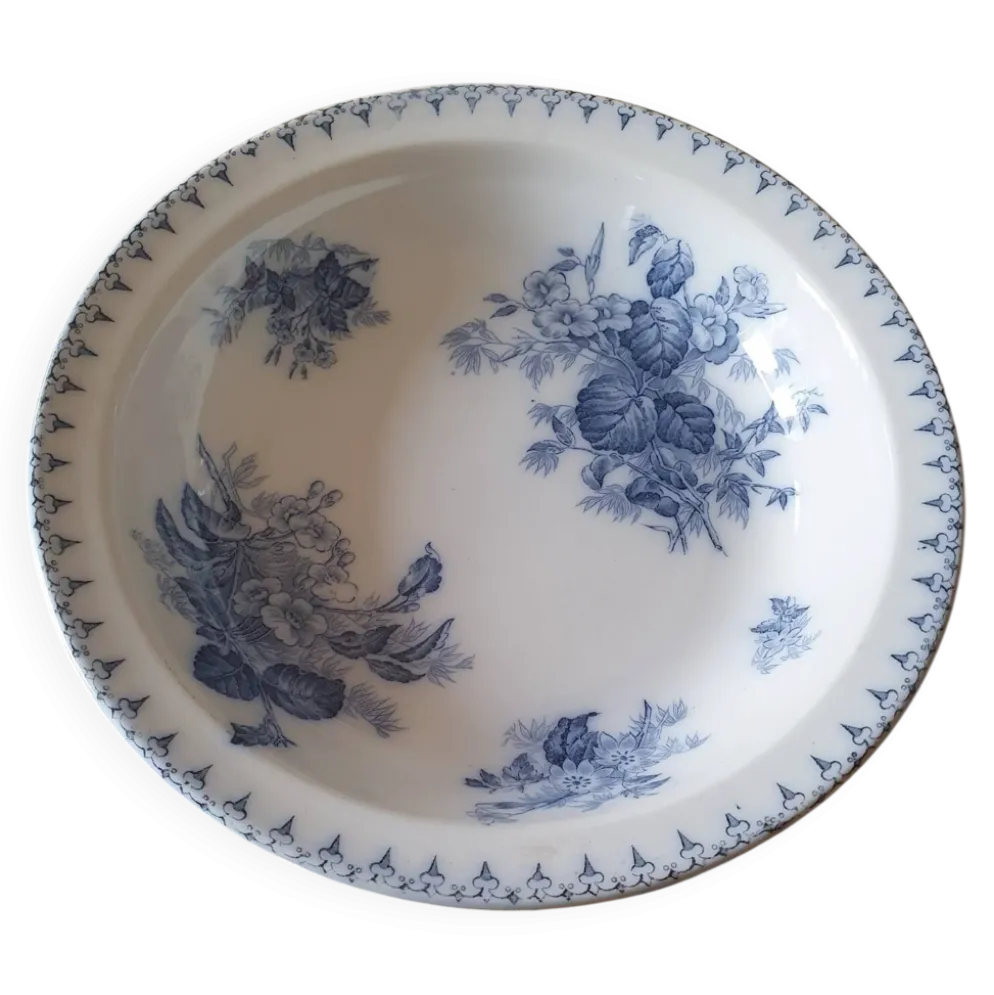 Grand plat creux Sarreguemines Flore décor bleu – 30 cm