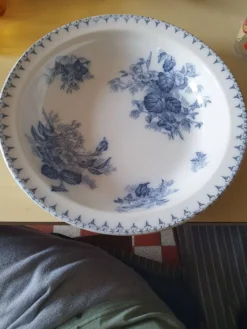 Grand plat creux Sarreguemines Flore décor bleu – 30 cm