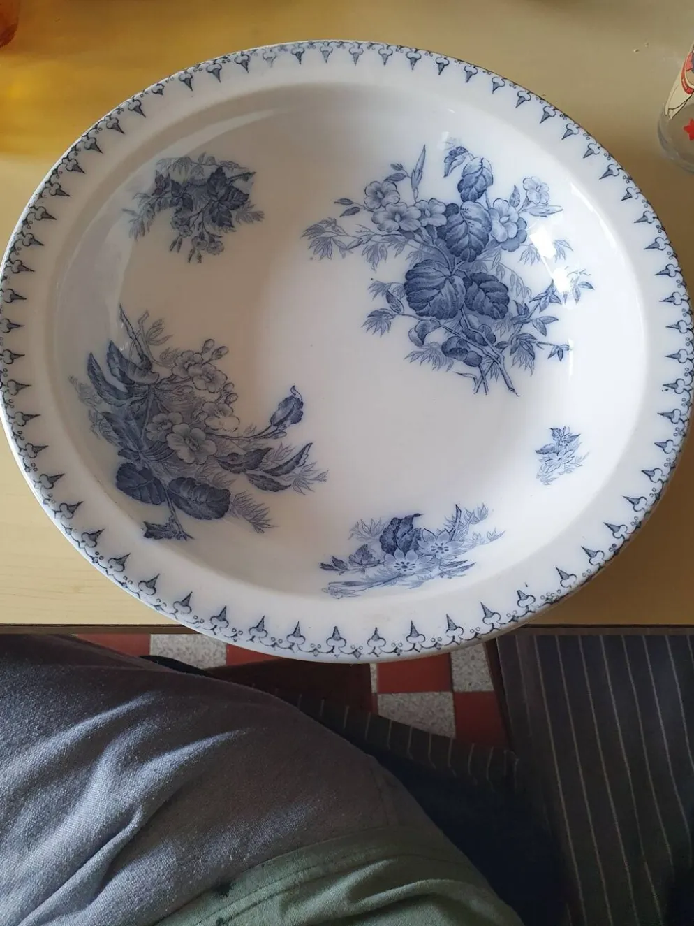 Grand plat creux Sarreguemines Flore décor bleu – 30 cm