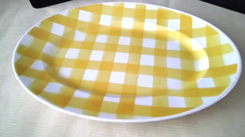 Grand Plat de service Digoin Sarreguemines Modèle Ecossais