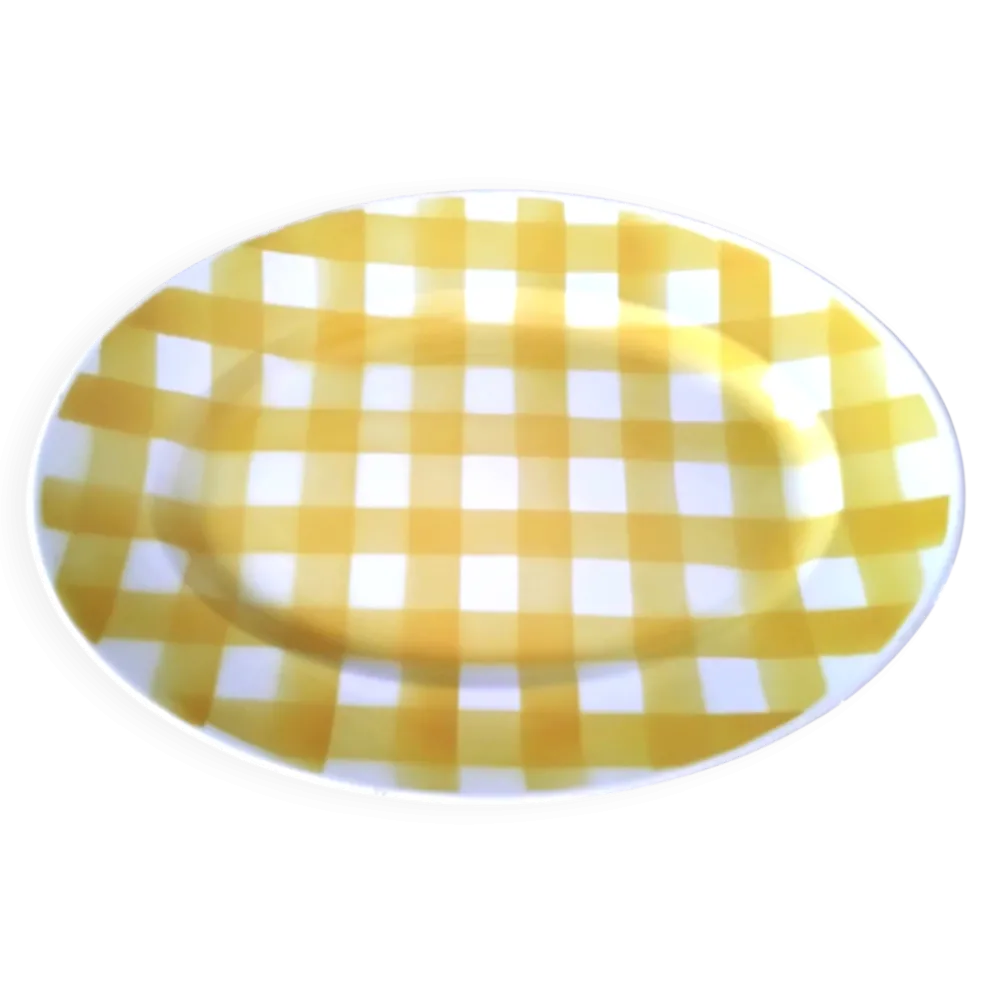 Grand Plat de service Digoin Sarreguemines Modèle Ecossais
