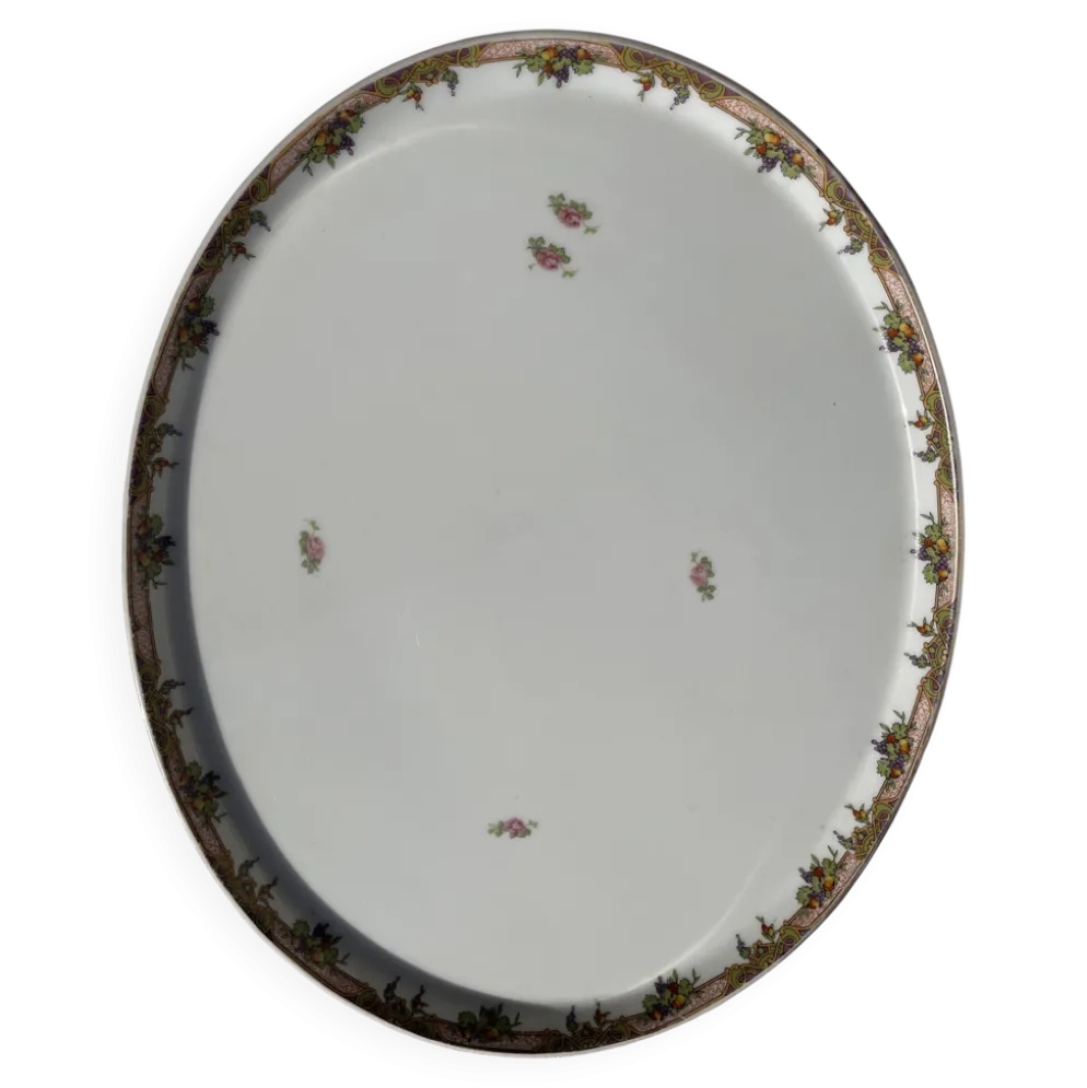 Grand plat de service en porcelaine