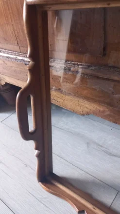 Grand plateau de service bois et verre années 50