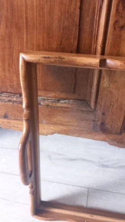 Grand plateau de service bois et verre années 50
