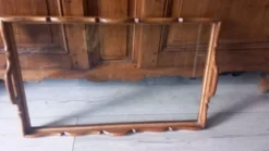 Grand plateau de service bois et verre années 50