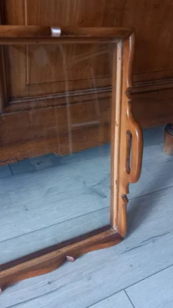 Grand plateau de service bois et verre années 50