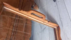 Grand plateau de service bois et verre années 50