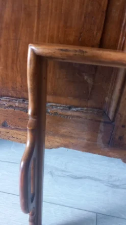 Grand plateau de service bois et verre années 50
