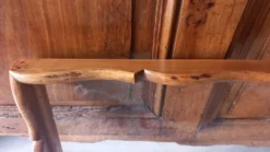 Grand plateau de service bois et verre années 50