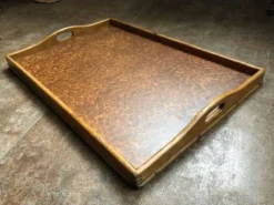Grand plateau en bois art déco