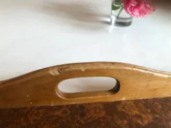 Grand plateau en bois art déco