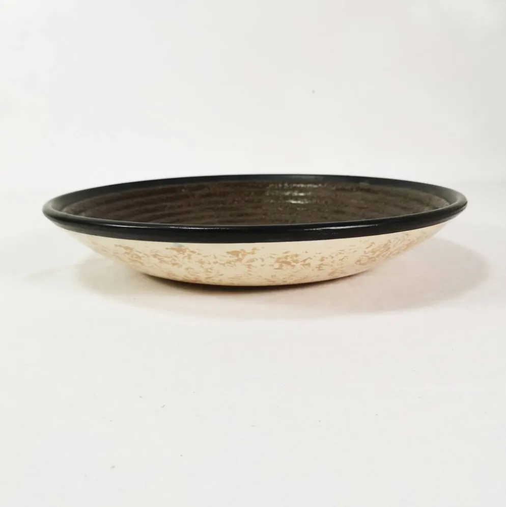 Grand plat en céramique Art Déco, conçu par Raymond Chevallier pour Boch Frère.
