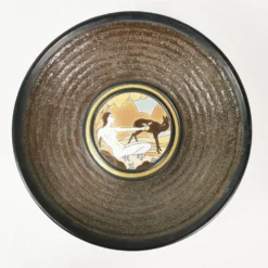 Grand plat en céramique Art Déco, conçu par Raymond Chevallier pour Boch Frère.