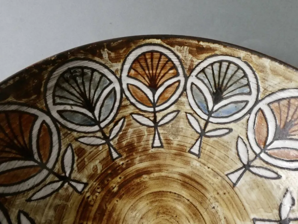 Grand plat en céramique Jean-Claude Malarmey Vallauris, vers 1960