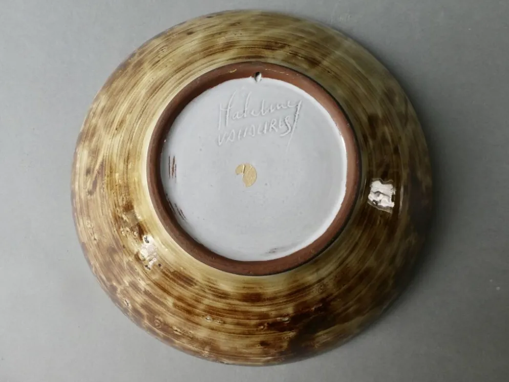 Grand plat en céramique Jean-Claude Malarmey Vallauris, vers 1960
