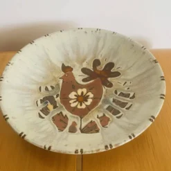 Grand plat en céramique émaillée par J.G. Picard, années 60-70