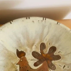 Grand plat en céramique émaillée par J.G. Picard, années 60-70