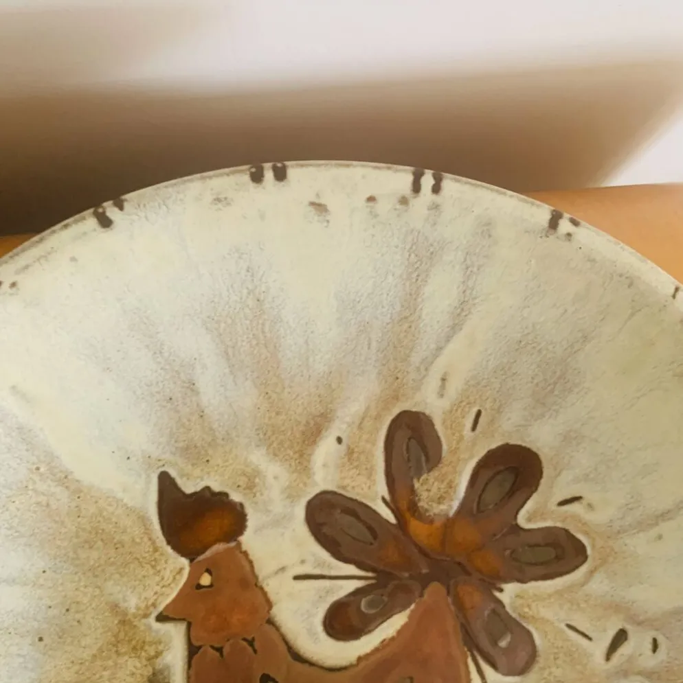 Grand plat en céramique émaillée par J.G. Picard, années 60-70